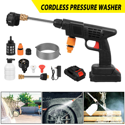 #ad 1 2 Battery Cordless Water Spray Gun Portable High Pressure Car Washer Cleaner $40.70