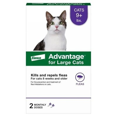 #ad Advantage Topical Flea Prevention For Large Cats 9 lbs 2 Monthly Treatments $18.70