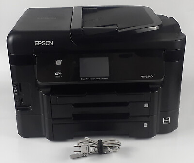 #ad Epson WorkForce WF 3540 All In One Inkjet Printer Tested Working *NEEDS INK* $89.99