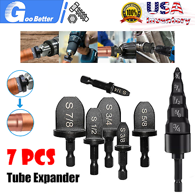 #ad 7x Air Conditioner Copper Tube Expander Swaging Tool Drill Bit Pipe Flaring $14.28