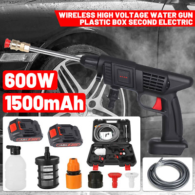 #ad 600W Cordless Pressure Washer Gun Portable Power Washer w Nozzle amp; 2PCS Battery $42.99