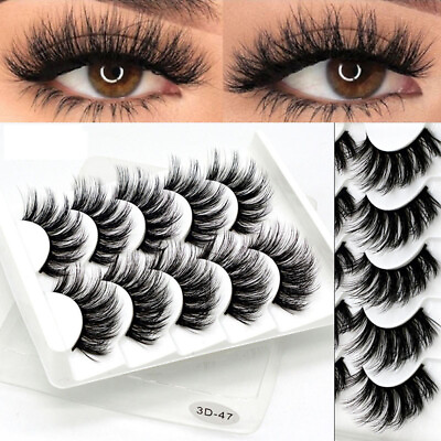 #ad 5Pairs Fake Eye Lash 3D Multilayers Faux Mink Hair False Eyelashes Women Makeup♪ $2.99