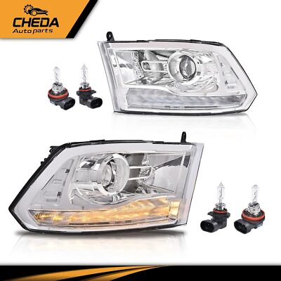 #ad Fit For 2013 2018 Dodge Ram 1500 2500 3500 Chrome Projector Headlights w LED DRL $145.80