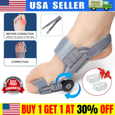 #ad Adjustable Treatmedy Bunion Fix Toe Valgus Orthosis Leather No Tighten NEW USA $16.99