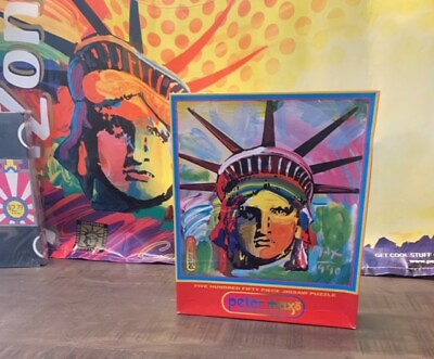 #ad PETER MAX 550 pc Puzzle Statue of Liberty Head ceaco 1999 Beatles SEALED NEW $150.00