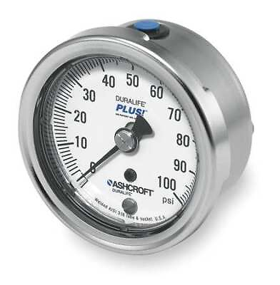 #ad Ashcroft 251009Sw02bxll100 Pressure Gauge 0 To 100 Psi 1 4 In Mnpt Stainless $82.29