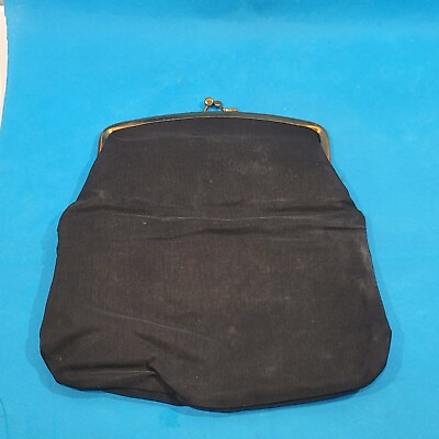 #ad Vintage Black Clutch purse Clasp Close $11.73