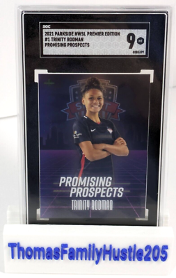 #ad 2021 Parkside NWSL Premier Edition #1 Trinity Rodman Promising Prospects SGC 9 $29.95