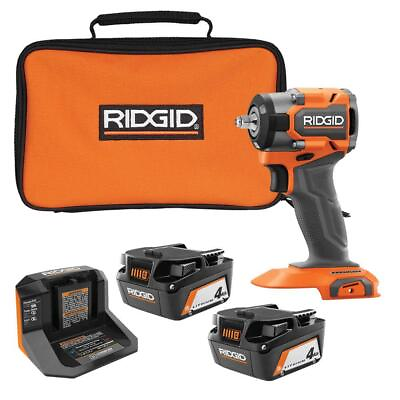 #ad RIDGID 3 8quot; Impact Wrench 18V Li Ion Brushless Cordless w Battery Charger $490.24