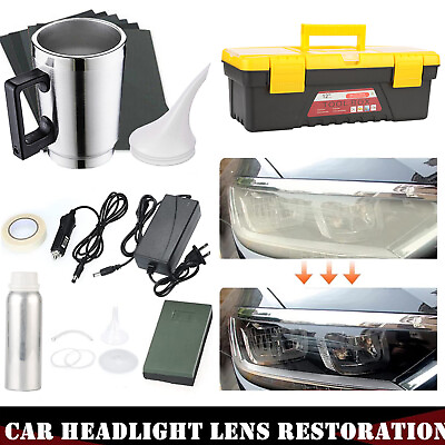 Headlight Restoration Repair Tool Liquid Car Polymer Set Chemical Polishing F2T0 #ad $29.99