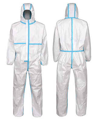 #ad 2 Hazmat Suits Level 4 Disposable Coverall PPE Suit Full Body Isolation Coverall $10.48