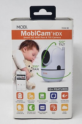 #ad MOBI Cam HDX Smart Nursery Monitoring Camera HD WiFi Pan Tilt with 2 way Audio $35.59