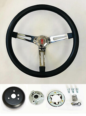 #ad 1969 1993 Oldsmobile Cutlass 442 98 Black Foam on Chrome Steering Wheel 15quot; $147.95