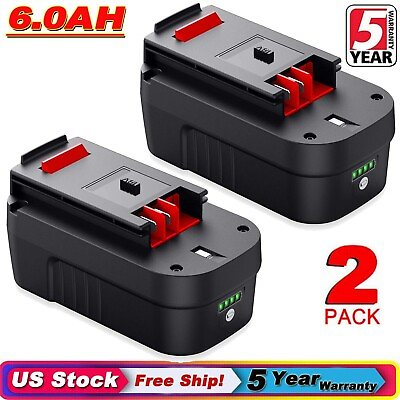 #ad 2Pack 18V for Black and Decker HPB18 18 Volt 6.0Ah Battery HPB18 OPE 244760 00 $45.99
