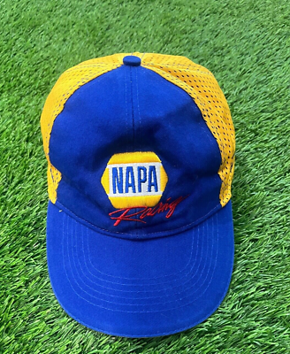 #ad #ad NAPA Racing Hat Blue Yellow Limited Edition Signatures Adjustable Mesh $16.00
