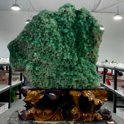 #ad 37LB Rare Transparent Green Cube Fluorite Mineral Crystal Specimen China $3988.00