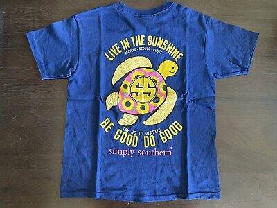 #ad Simply Southern Live In Sunshine Turtle Blue Size Small BNWT $9.99