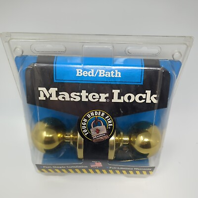 #ad Vintage Master Lock Bed Bath Door Knob Bright Brass $19.99