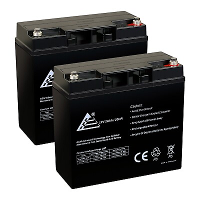 #ad SLA 12Volt 20Amp Hour Rechargeable VRLA Non Spilled Battery 2 Pack $84.99