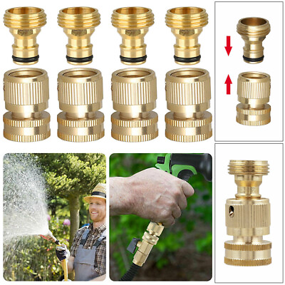 #ad #ad 3 4quot; Garden Hose Quick Connect Water Hose Fit Brass Female Male Connector $8.89