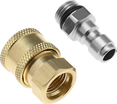 #ad Set of 2 Pressure Washer Adapter 1 4 Inch Quick Connector to M14 Thread Fittings $16.24