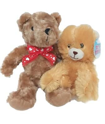 #ad Lot of two plush Teddy Bears Fuzzy friends and wall mart $6.38
