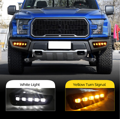 #ad For Ford F 150 F150 Raptor 2017 2020 Bumper LED DRL w Turn Signal Fog Lights Set $71.99
