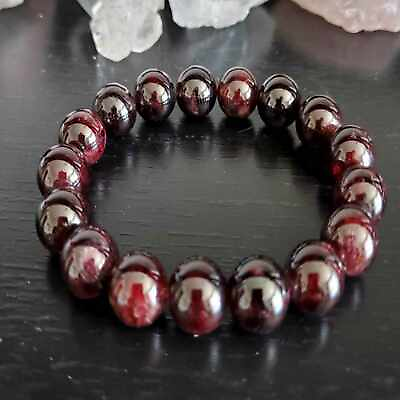 #ad Natural large red round garnet bracelet Healing Energy Bless Inspiration Chain $12.42