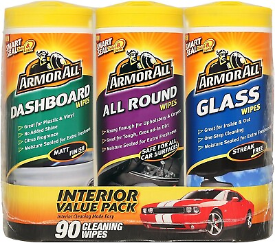 #ad 3x ArmorAll Car Van Interior All Round Upholstery Carpet Stain Remover Wipes GBP 13.95