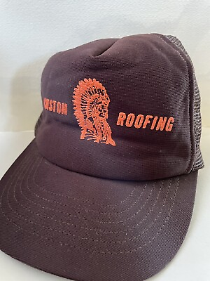 #ad Native American Custom Roofing Vintage Foam Snap Back Mesh USA $7.00