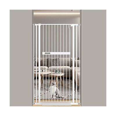#ad 55.11quot; Extra Tall Cat Gate 30.11 33.07quot; Wide Safety White Metal Gate Pressure... $242.30