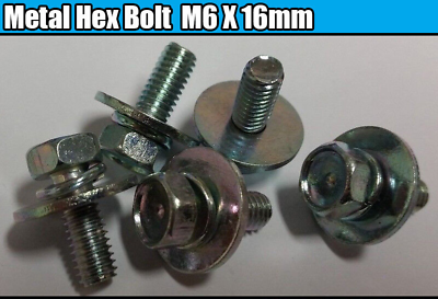#ad 5x Metal Hex Bolt With Captive Washer M6x16 93405 0601608 O RING For HONDA GBP 6.82