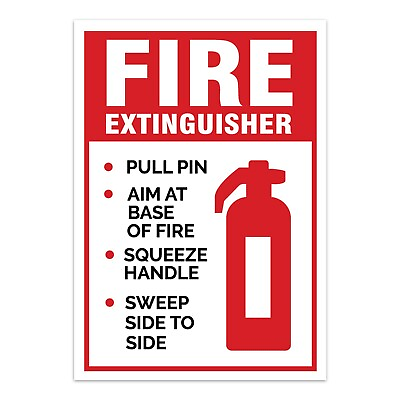 #ad How to use Fire Extinguisher Sign Vinyl Decal Window Wall Sticker Safety Sign $19.00