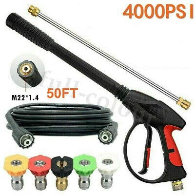 High Pressure 4000PSI Car Power Washer Gun Spray Wand Lance Nozzle and Hose Kit #ad $19.99