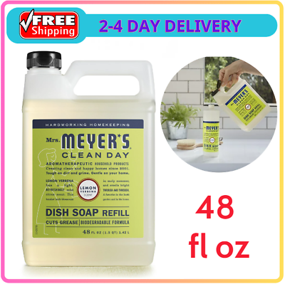 #ad Mrs. Meyer#x27;s Clean Day Liquid Dish Soap Refill Lemon Verbena Scent 48 Fluid Oz $13.60