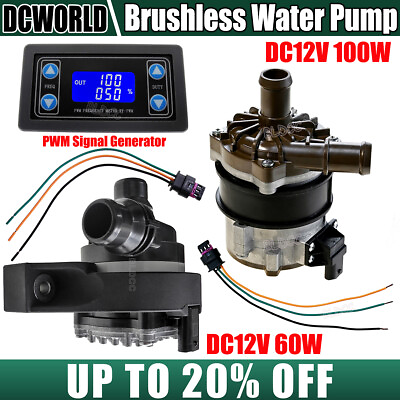 #ad DC12V 60W 100W High Flow Brushless Circulation Water Pump Cooling Auxiliary Pump $79.99