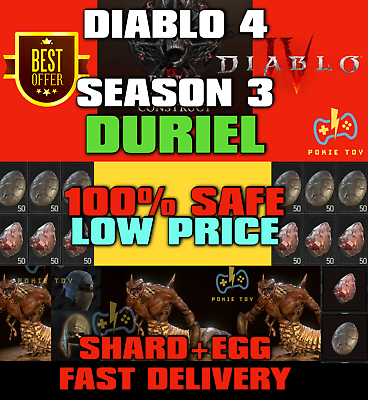 #ad ✨SEASON 3 DIABLO 4✨BOSS 10 RUNS DURIEL BOSS MATS SHARDEGG 🔥S3 NEW SEASON🔥 $109.99