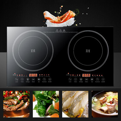 Dual Induction Cooktop 2400W Burner Countertop Cooker Portable Hot Stove 110V US $125.54