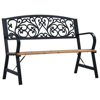 #ad Outdoor Patio Bench Wooden Garden Bench with Cast Iron Structure Wood vidaXL vid $136.99