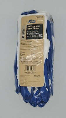 #ad Blue Hawk Unisex Nitrile Coated Multipurpose Gloves Large 15 Pack $12.95