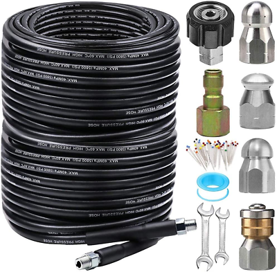 #ad 200FT Sewer Jetter Kit for Pressure Washer Newest 5800PSI Drain Cleaner Hose... $193.99