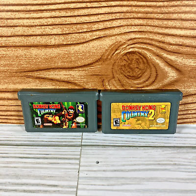 #ad Donkey Kong Country 1 amp; 2 Nintendo Game Boy Advance GBA Cartridge Lot Working $52.99