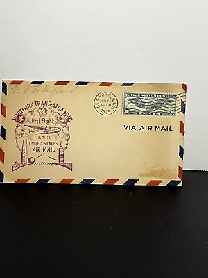 #ad Northern Trans Atlantic First Flight United States Mail Sealed Used 1939 Cancela $7.00