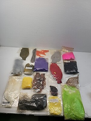 #ad VINTAGE LOT OF 17 FLY TYING ASSORTMENT OF PIECES UNKNOWN CONDITION $55.99