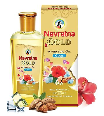 #ad Navratna Gold Ayurvedic Cold Oil For All Hair Types 200 ml $16.99