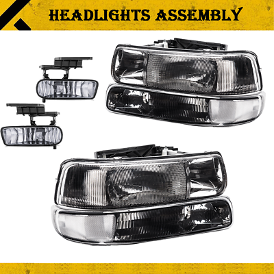 #ad For 99 02 Chevy Silverado 00 06 Tahoe Suburban Headlights AssemblyFog Lights $155.54