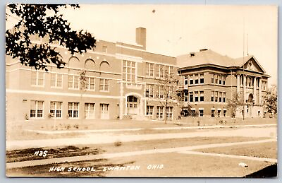 #ad Swanton Ohio High School Buildings Old amp; Addition Fire Escapes 1940 RPPC $19.00
