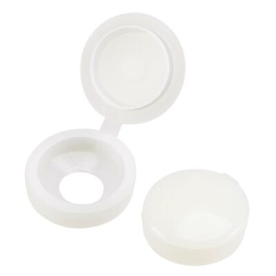 Plastic Hinged Screw Cover Caps 5mm Hole Fold Snap Washer Beige Pack of 100 AU $11.23