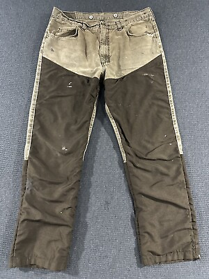 #ad Wrangler Pro Gear Brush Pants 36x32 Brown Distressed Stained $19.99