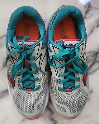 #ad Women#x27;s Saucony Grid Seeker Size 9W Gray Teal amp; Hot Pink $12.99